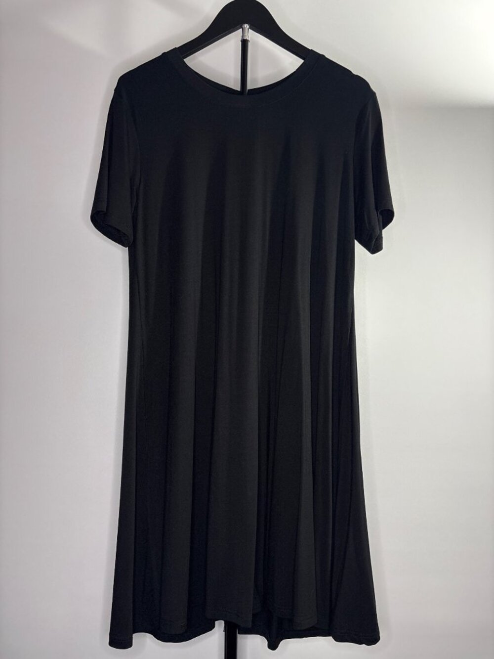 Molerani Womens Black Short-Sleeve Casual Semi Formal Loose T-Shirt Dress Large